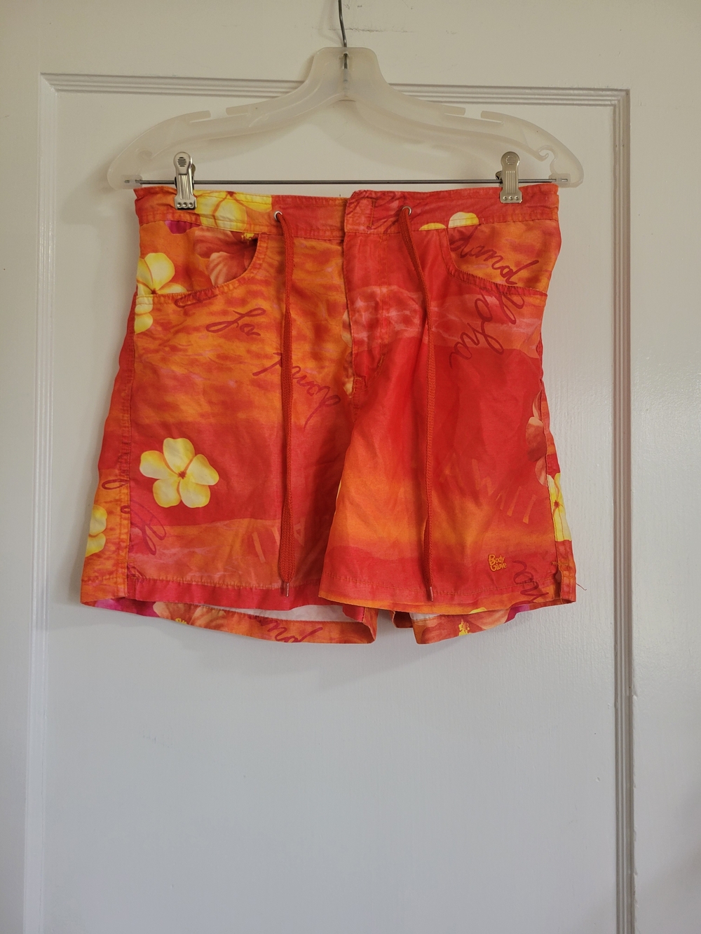 Women’s BodyGlove Red-Orange Floral Drawstring Shorts